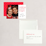 "Bright Holiday spirits" - Holiday Cards in Candy Cane by Kelly Nasuta - Assembled