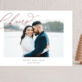 "Love and Cheers" - Holiday Cards in Poinsettia by Angellia Stefanie - Front