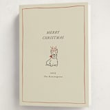 "Scottie Dog" - Holiday Cards in Poinsettia by Becky Nimoy - Folded Card