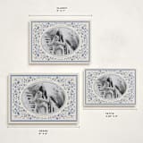 "Peaceful Blooms in Blue" - Holiday Cards in Porcelain by Sabrin Deirani - Formats Available