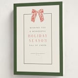 "Watercolor Bow" - Holiday Cards in Spruce by Cindy Reynolds - Folded Card