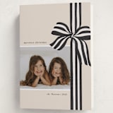 "ribbon wrapped" - Holiday Cards in Charcoal by Angela Marzuki - Folded Card