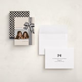 "ribbon wrapped" - Holiday Cards in Charcoal by Angela Marzuki - Assembled