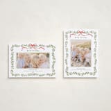 "Holly Garland and Bow" - Holiday Cards in Candy Cane by Paula Pecevich - Photo Orientation Options