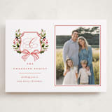 "Classic Merry Crest" - Holiday Cards in Holly Berry by Brooke Chandler - Front