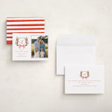 "Classic Merry Crest" - Holiday Cards in Holly Berry by Brooke Chandler - Assembled