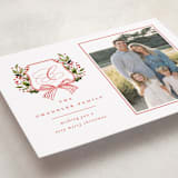 "Classic Merry Crest" - Holiday Cards in Holly Berry by Brooke Chandler - Detail