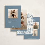 "Christmas Toile" - Holiday Cards in Periwinkle by Jennifer Lew - Back of Card Options