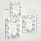 "Christmas Toile" - Holiday Cards in Periwinkle by Jennifer Lew - Formats Available