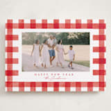 "Merry Gingham" - Holiday Cards in Santa Suit by Brooke Chandler - Front