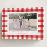 "Merry Gingham" - Holiday Cards in Santa Suit by Brooke Chandler - Folded Card