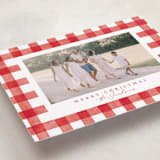 "Merry Gingham" - Holiday Cards in Santa Suit by Brooke Chandler - Detail