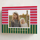 "Festive Stripes" - Holiday Cards in Candy Cane by Shari Margolin - Folded Card