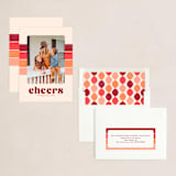 "Vintage Stripe" - Holiday Cards in Cranberry by Annie Holmquist - Assembled
