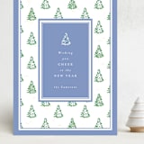 "Little Trees" - Holiday Cards in Provincial Blue by Corinne Malesic - Front