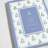"Little Trees" - Holiday Cards in Provincial Blue by Corinne Malesic - Detail