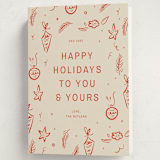"Happy Little Holidays" - Holiday Cards in Tomato by Ani Somi - Folded Card