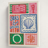"Seas" - Holiday Cards in Cerulean by Jenna Holcomb - Folded Card
