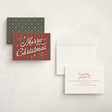 "Retro Candy Stripe" - Holiday Cards in Garland by Wildfield Paper Co - Assembled