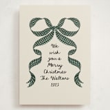 "Gingham Ribbon" - Holiday Cards in Juniper by Leah Bisch - Front