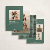 "Gingham Ribbon" - Holiday Cards in Juniper by Leah Bisch - Back of Card Options