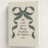 "Gingham Ribbon" - Holiday Cards in Juniper by Leah Bisch - Folded Card