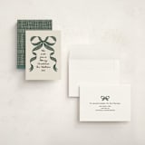 "Gingham Ribbon" - Holiday Cards in Juniper by Leah Bisch - Assembled