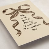 "Gingham Ribbon" - Holiday Cards in Spice by Leah Bisch - Detail