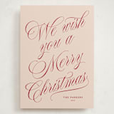 "With Flourish" - Holiday Cards in Rosy Cheeks by Kate Ahn - Front
