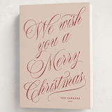 "With Flourish" - Holiday Cards in Rosy Cheeks by Kate Ahn - Folded Card