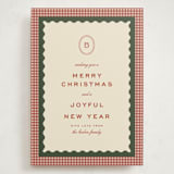 "gingham layers" - Holiday Cards in Cranberry by Ellen Schlegelmilch - Front