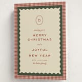 "gingham layers" - Holiday Cards in Cranberry by Ellen Schlegelmilch - Folded Card