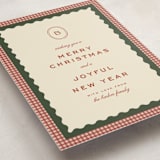 "gingham layers" - Holiday Cards in Cranberry by Ellen Schlegelmilch - Detail