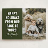 "Our Pack to Yours" - Holiday Cards in Evergreen by Brooke Chandler - Front