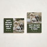 "Our Pack to Yours" - Holiday Cards in Evergreen by Brooke Chandler - Photo Orientation Options