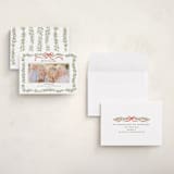 "Holly Garland and Bow" - Holiday Cards in Candy Cane by Paula Pecevich - Assembled