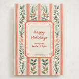 "Festive Stripes" - Holiday Cards in Cherry by Elly - Front