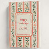 "Festive Stripes" - Holiday Cards in Cherry by Elly - Folded Card