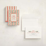 "Festive Stripes" - Holiday Cards in Cherry by Elly - Assembled