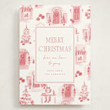 "holiday home toile" - Holiday Cards in Peppermint by Rebecca Durflinger - Front