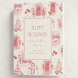 "holiday home toile" - Holiday Cards in Peppermint by Rebecca Durflinger - Folded Card
