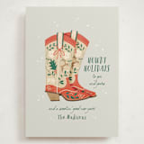 "Howdy Holidays Boots" - Holiday Cards in Fog by Leia Matt - Front