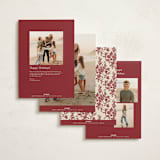 "Holiday Toile" - Holiday Cards in Cranberry by Jenna Holcomb - Back of Card Options