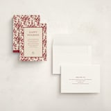 "Holiday Toile" - Holiday Cards in Cranberry by Jenna Holcomb - Assembled