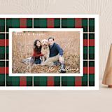"Christmas Plaid" - Holiday Cards in Jolly by Hudson meet Rose - Front
