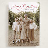 "Christmas script" - Holiday Cards in Cardinal by Sara Hicks Malone - Front