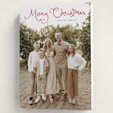 "Christmas script" - Holiday Cards in Cardinal by Sara Hicks Malone - Folded Card