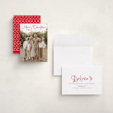 "Christmas script" - Holiday Cards in Cardinal by Sara Hicks Malone - Assembled