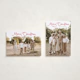 "Christmas script" - Holiday Cards in Cardinal by Sara Hicks Malone - Photo Orientation Options