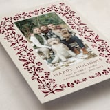 "Block Print Blossom" - Holiday Cards in Mulled Wine by Katharine Watson - Detail